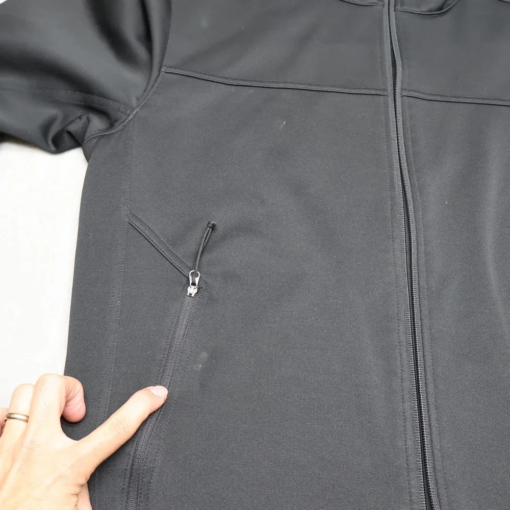 North Face Jacket Men Large Black Ridgewall Softshell Rain Wind Full Zip Outdoor